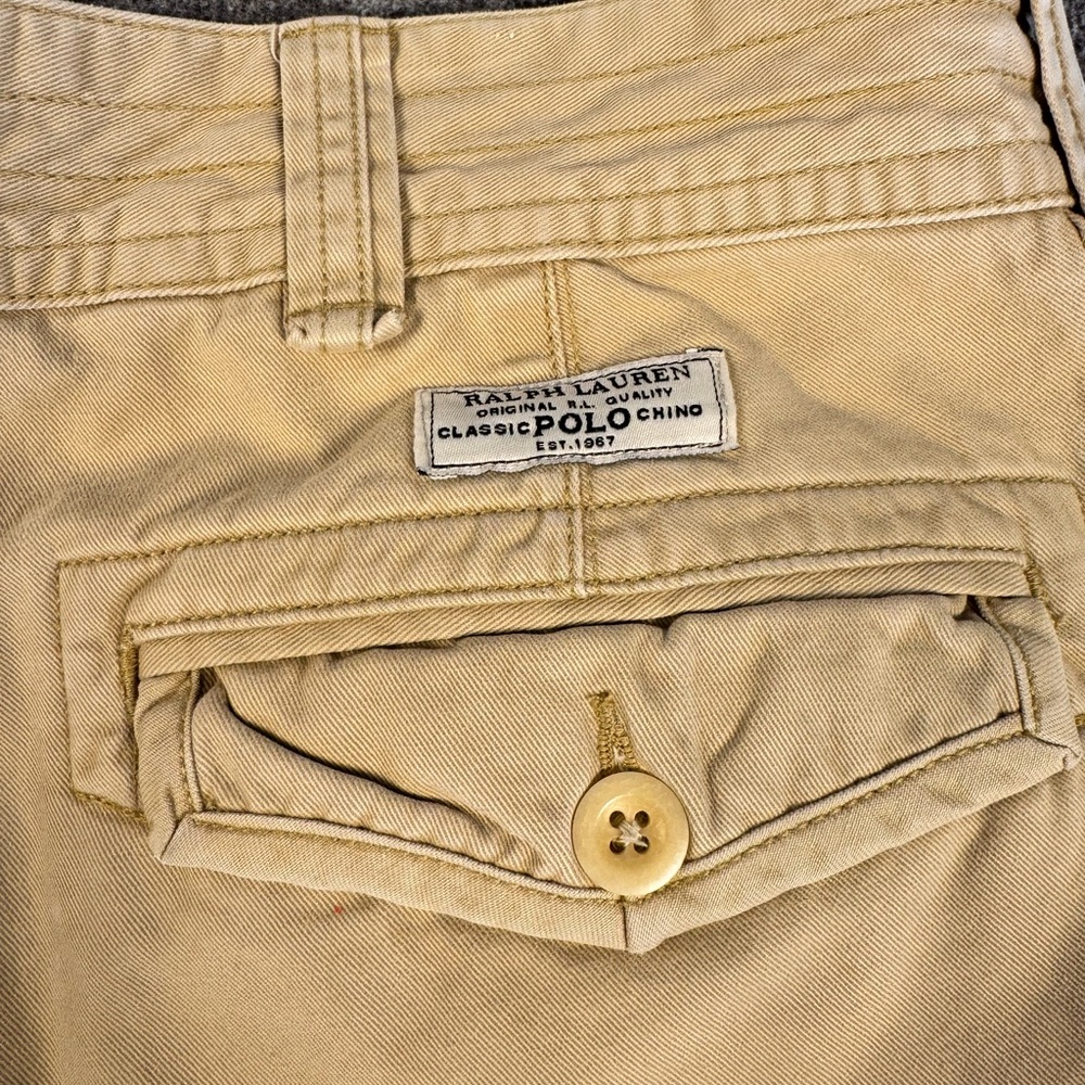 Mens Polo Ralph Lauren Khaki Colored Cargo Shorts Size 36 - Picture 6 of 6